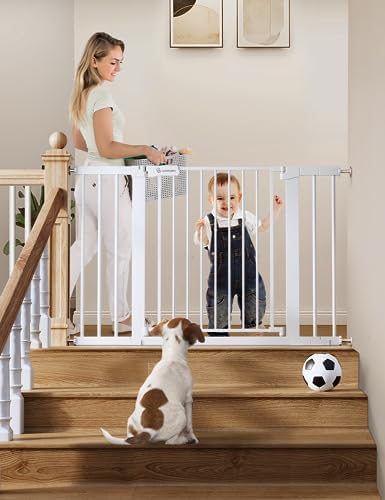 COMOMY 30" Tall Baby Gate for Stairs Doorways, Fits 29.5" to 46" Openings by COMOMY