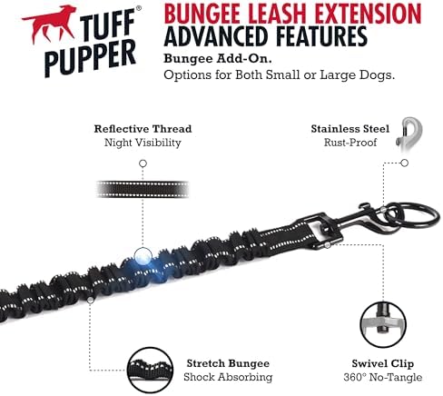 Add-On Accessory Small Size Bungee Leash Extension | Extends Hands Free Leashes - Image 2