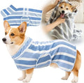 Quick-Dry Dog Bathrobe, Absorbent Striped Pet Towel Coat，Blue：2XL by Unknown