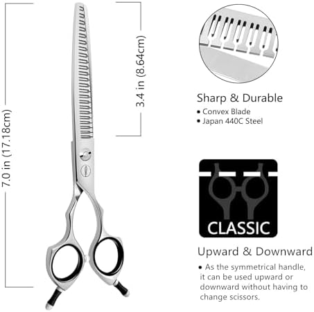 HASHIMOTO Straight Eraser Dog Grooming Scissors, 23 Teeth, 7.0 inch. - Image 2