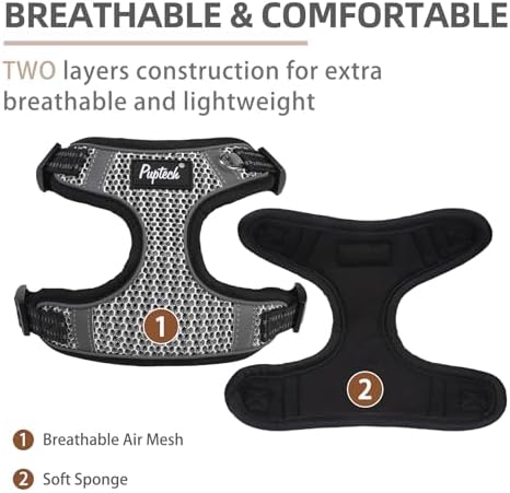 PUPTECK Dog Harness and Leash Set Medium Sized, Step in No Pull Adjustable - Image 2