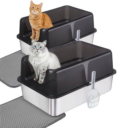 2 Pack Stainless Steel Cat Litter Box by Unknown