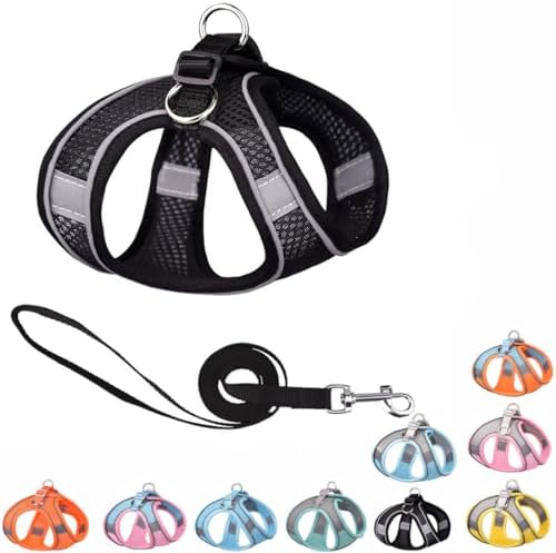 Small Dog Harness and Leash, Puppy Harness Girl Dog Vest by YOUALSO