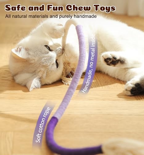 Cat Chew Ropes 4Pcs, Safe Cat Chew Toys - Image 3