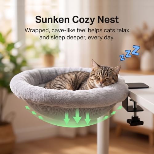 SWIND Cat Desk Bed, Adjustable Cat Desk Hammock, Cat Bed - Image 3