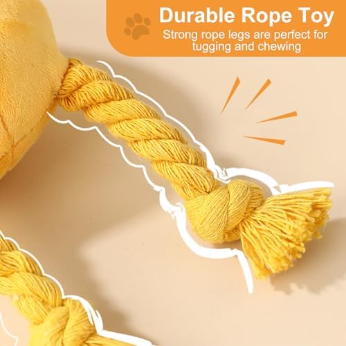 lilfrd 2 Pack Squeaky Rope Plush Dog Toys - Image 3