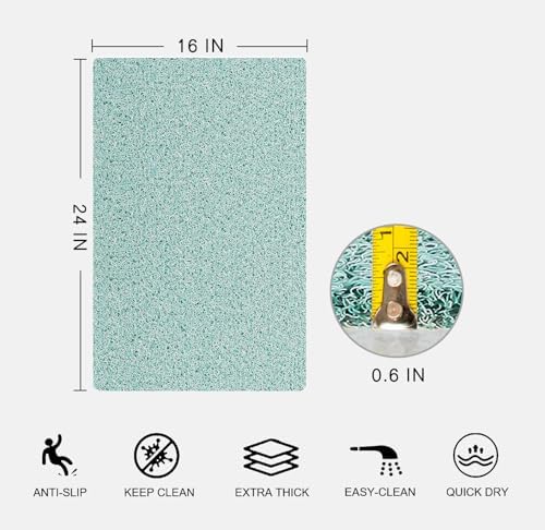 0.6" Extra Thick Non Slip Shower Mat, PVC Loofah Shower Mat - Image 2