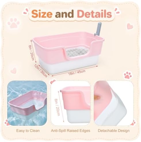 Bokon 2 Pack Small Cat Low Entry Litter Box, Kitty Litter Pan - Image 5