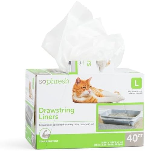 So Phresh by Petco Drawstring Cat Litter Box Liners 35" L X 14" W Count of 40 - Image 3