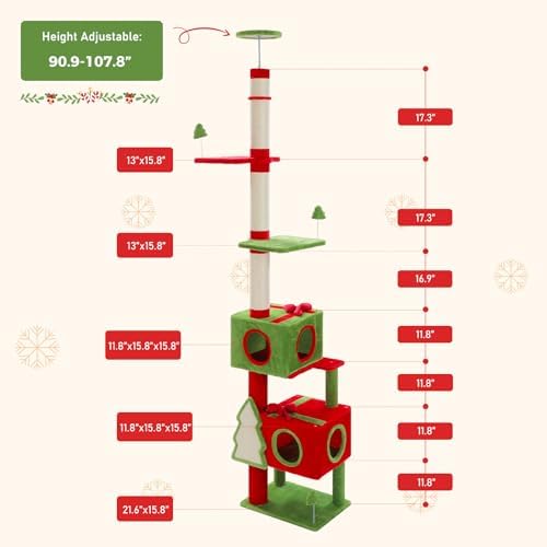 PEQULTI 90.9''-107.8'' Floor to Ceiling Cat Tree - Image 4
