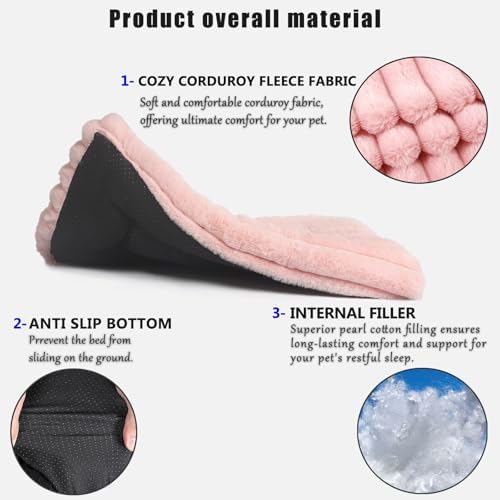 22 Inch Ultra Soft Comfy Pet Bed, Tiny Dog Bed, Washable Anti-Slip Crate Pad - Image 4