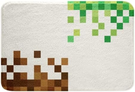Pixelated Bath Rug, Cartoon Gamepad Shaggy Absorbent Non Slip Floor Mat by Manfei