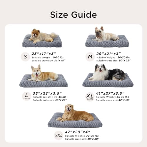 Bedsure Washable Dog Bed for Crate Large Sized Dog, Soft Bubble Fleece - Image 6