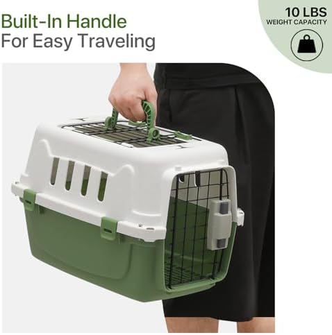 18 Inch Hard-Sided Plastic Dog Carrier 2 Door Travel Crate - Image 7