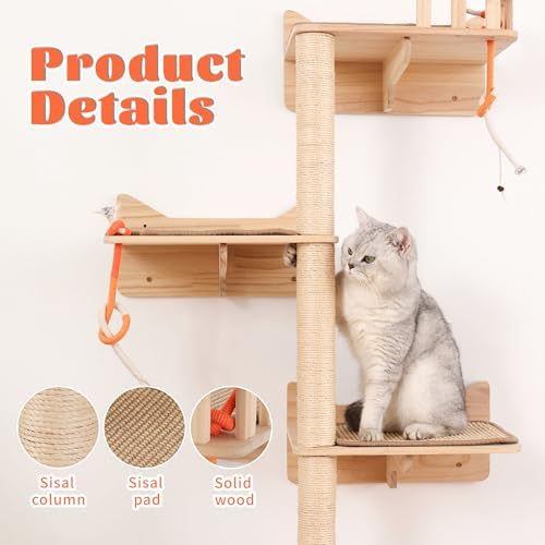 Wall Mounted Cat Tree, Cat Wall Shelves - Image 4
