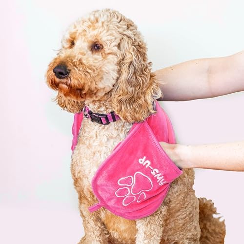 Paw Cleaning Towel for Dogs Dual Hand Pockets removes Dirt and Mud Absorbent - Image 3