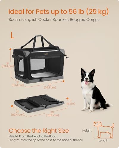 Feandrea Collapsible Dog Crate, Portable Pet Travel Crate, 30 Inches - Image 6