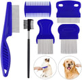 6 Pack Flea Comb for Cats Dogs, Stainless Steel Dog Cat Grooming Combs by CAPHONT