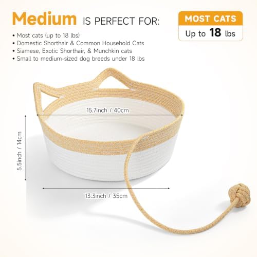 Cat Bed, Cotton Rope Instinct Basket - Image 2