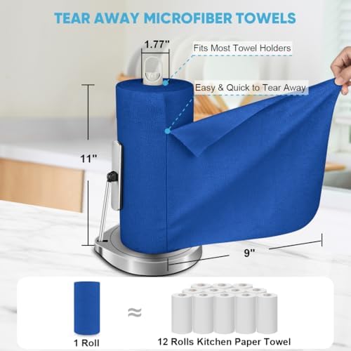 AIDEA Microfiber Cleaning Cloth Roll-55 Sheets, Cleaning Rags 11×9" - Image 2