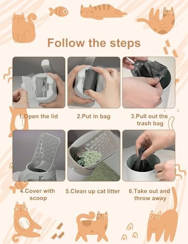 Cat Litter Scoop with 120 Refill Bags Portable Kitty Litter Scooper and Pooper - Image 4