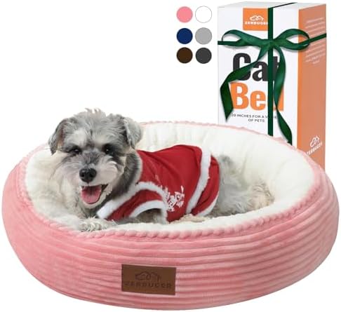 Zerbuger 23in Pink Round Dog Bed Sofa by Zerbuger