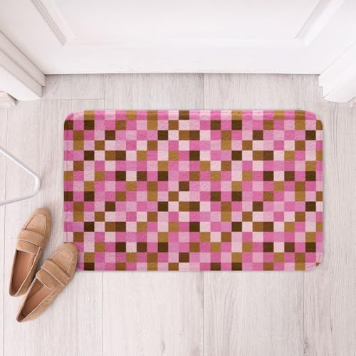 Pixel Grid Theme Bathroom Rug, Cartoon Gamepad Non Slip Bath Mat - Image 3