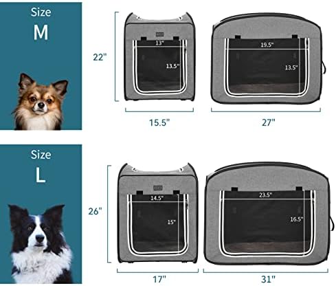 Petsfit Pop Up Dog Crate, Collapsible Dog Kennel, Lightweight&Portable Pet Cage - Image 2
