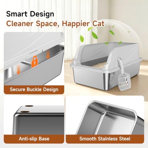 XL Stainless Steel Cat Litter Box - Image 4