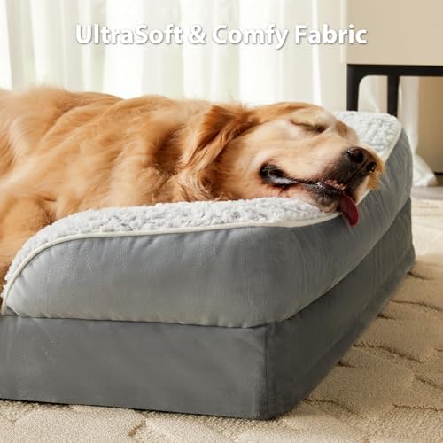 LEXTRO Orthopedic Dog Beds for Large Dogs, Comfy Washable Dog Couch Bed - Image 2