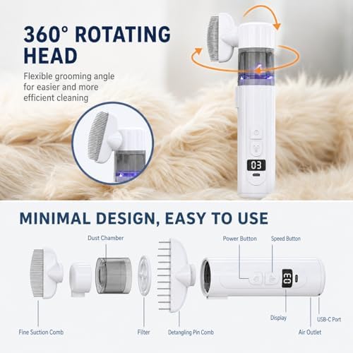 2 in 1 Pet Combs, Electric Pet Brush & Flea Comb, USB Rechargeable Detangling - Image 5