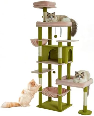77.5 Inch Cat Tree with Bed, Observation Deck, Plush Platform & Toy Ball by Unknown