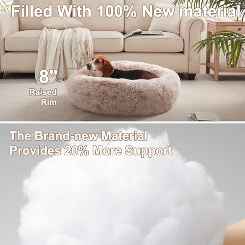 33 in Faux Fur Fluffy Donut Dog Bed - Image 3