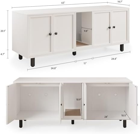 ONBRILL 63 Inches Cat Litter Box Enclosure - Image 2