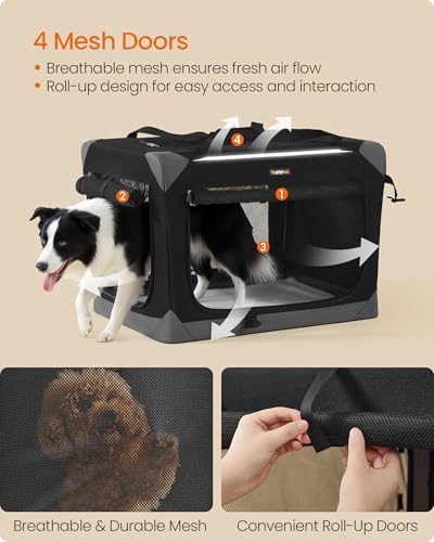 Feandrea Collapsible Dog Crate, Portable Pet Travel Crate, 30 Inches - Image 4