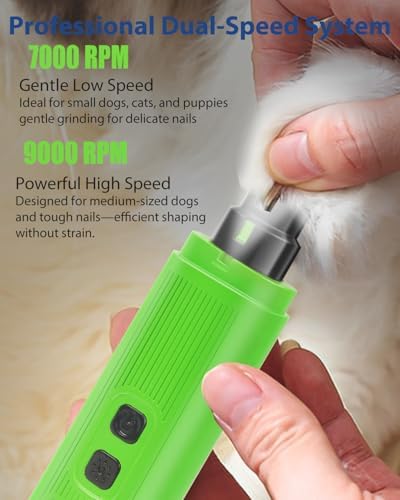 Electric Dog Nail Grinder with 2 Level LED Lights, 2 Speed 30dB Super Quiet and - Image 7