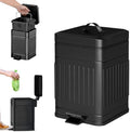 Small Bathroom Trash Can with Lid, Metal Dog Poop Trash Can Outside by Tegneo