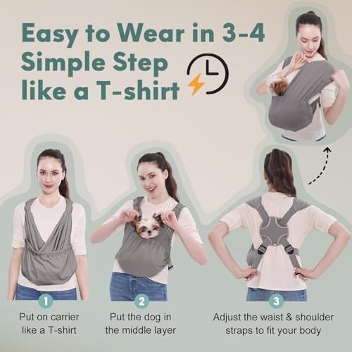 Supet Dog Sling Carrier for Small Pet, Adjustable Hands Free Front Backpack - Image 6