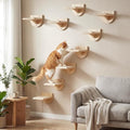 SiliFine Cat Wall Stairs Climbing Steps, Natural Wood Color by SiliFine
