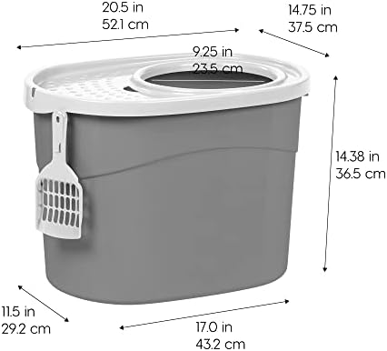 IRIS USA Top Entry Cat Litter Box, Hooded Privacy - Image 2