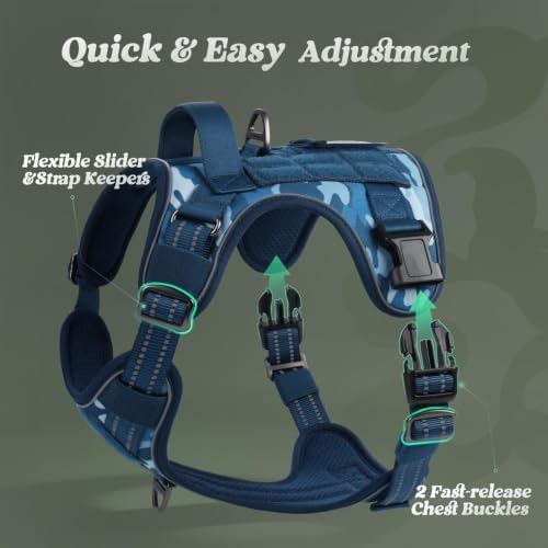 rabbitgoo Tactical Dog Harness for Large Dogs, No Pull Service Pet Vest - Image 2