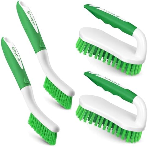 SetSail Scrub Brush, Stiff Bristle Cleaning Scrubber, 4 Pack by SetSail