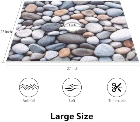 Square Shower Mat, Yonala 27 x 27 Inch Stylish Non Slip Shower Mats - Image 2