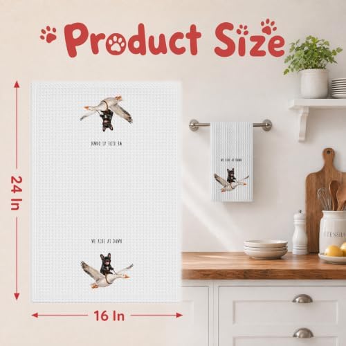 Black French Bull Kitchen Towels, Cute Hand Tea Towel - Image 2