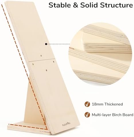 FUKUMARU Sisal Cat Scratcher Ramp Wood Cat Scratching Post L Shape Wall - Image 6