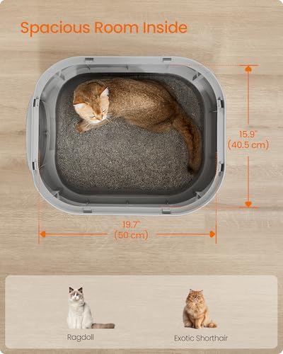 Feandrea Cat Litter Box with Lid, XL Enclosed, Slide-Out Tray - Image 3