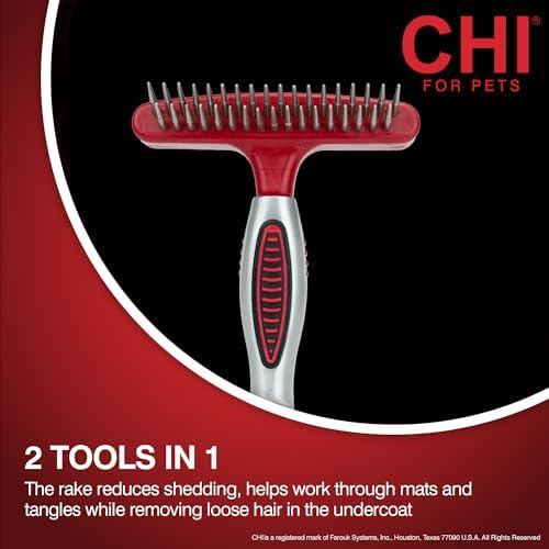 CHI for Dogs Double-Sided Shedding Rake and Blade - Image 2