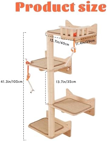 Wall Mounted Cat Tree, Cat Wall Shelves - Image 2