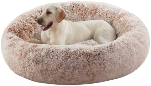 45 in Faux Fur Fluffy Donut Dog Bed by BedStillLoveStill