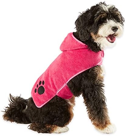 Bone Dry Pet Robe Collection, Embroidered Absorbent Microfiber Bath Robe by BoneDry